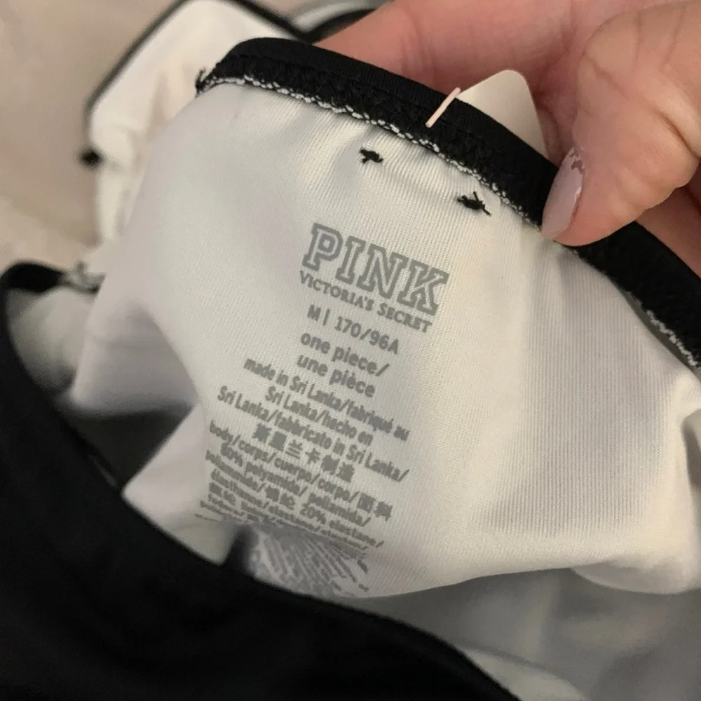 PINK Victoria's Secret Black and White One-Piece Swim